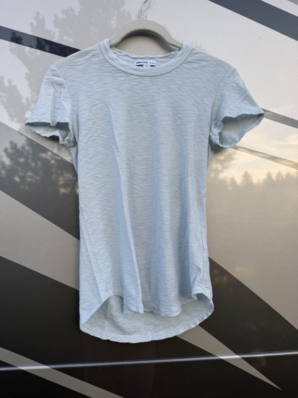 James Perse light blue sheer slub crewneck tshirt XS beachy California